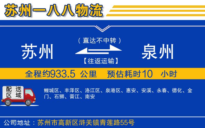 蘇州到泉州物流專線